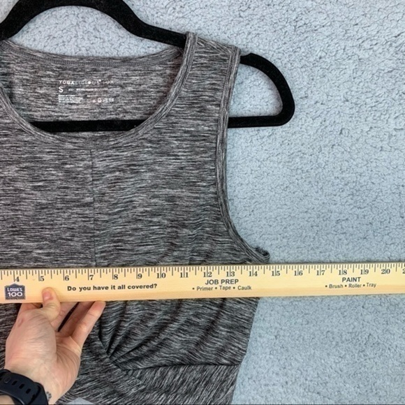 Yogalicious grey sleeveless tie front crop top womens small - Picture 9 of 9